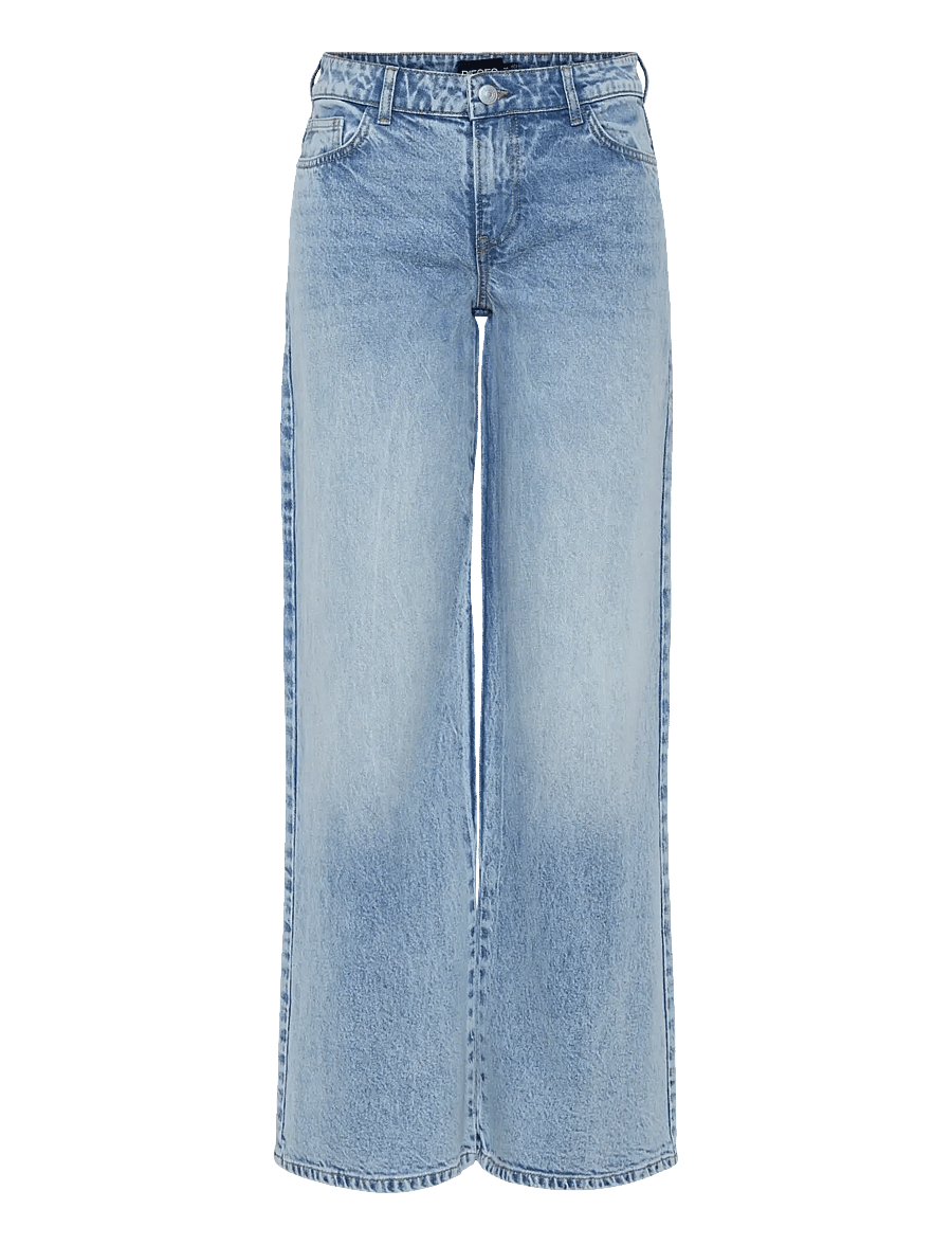 Pieces - PCSELMA LW WIDE JEANS LB NOOS BC - hosen mit weitem bein - light blue denim - 1