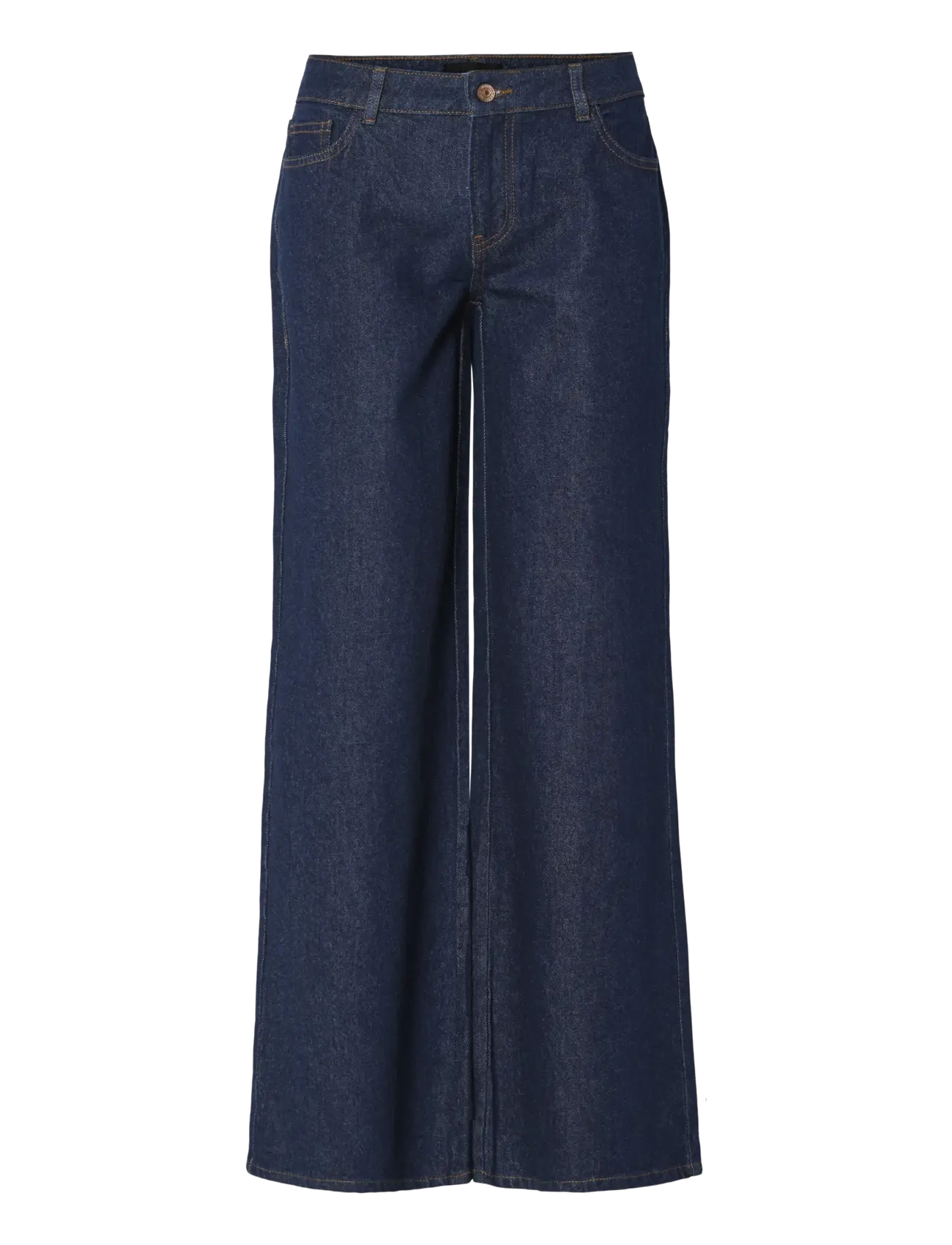 Pieces - PCSELMA LW WIDE JEANS RINSE NOOS BC - hosen mit weitem bein - dark blue denim - 1