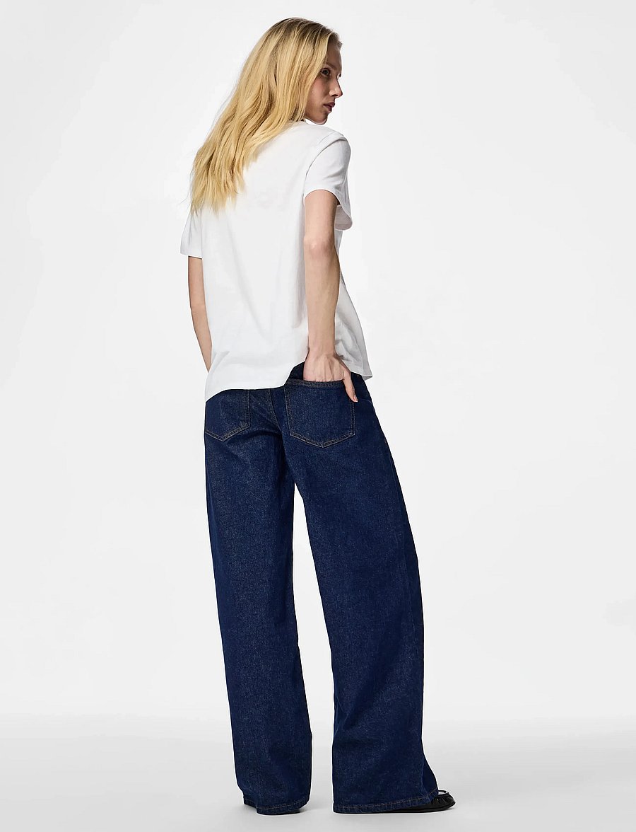 Pieces - PCSELMA LW WIDE JEANS RINSE NOOS BC - hosen mit weitem bein - dark blue denim - 3