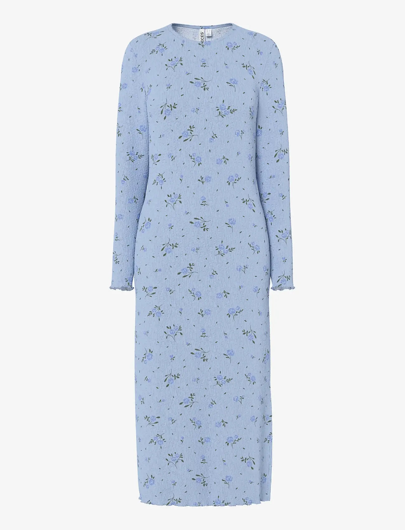 Pieces - PCFLORA LS MIDI DRESS JRS NOOS BC - midi kjoler - cashmere blue - 1