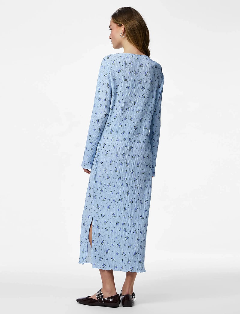 Pieces - PCFLORA LS MIDI DRESS JRS NOOS BC - midi kjoler - cashmere blue - 3