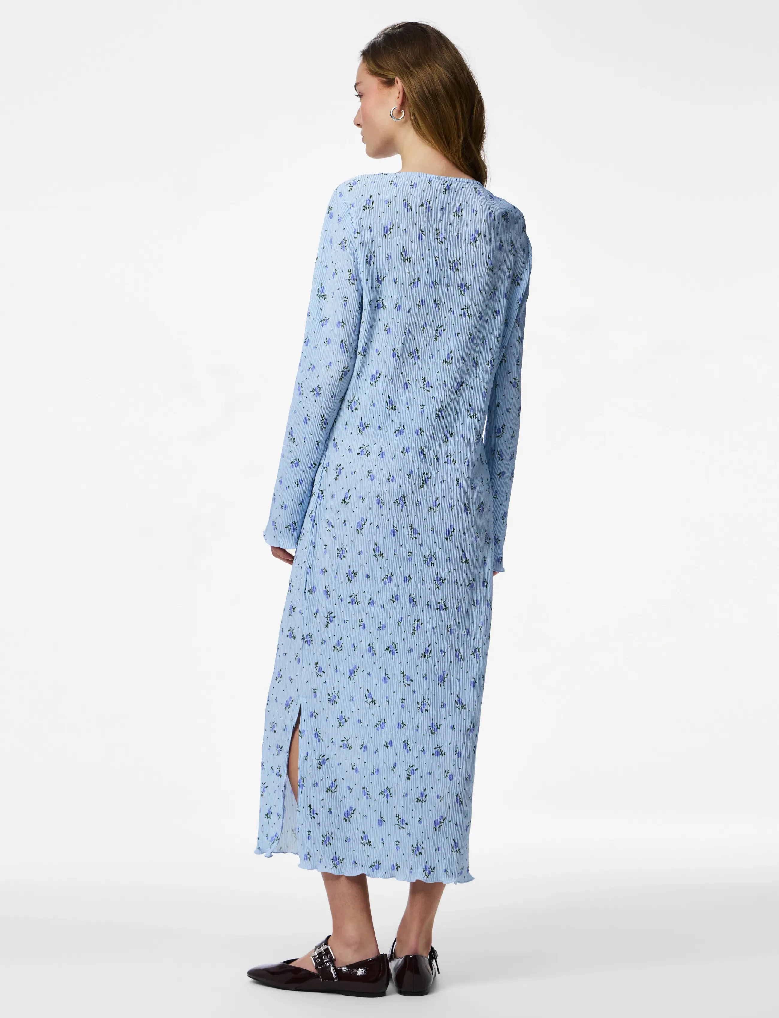 Pieces - PCFLORA LS MIDI DRESS JRS NOOS BC - midikleidid - cashmere blue - 3