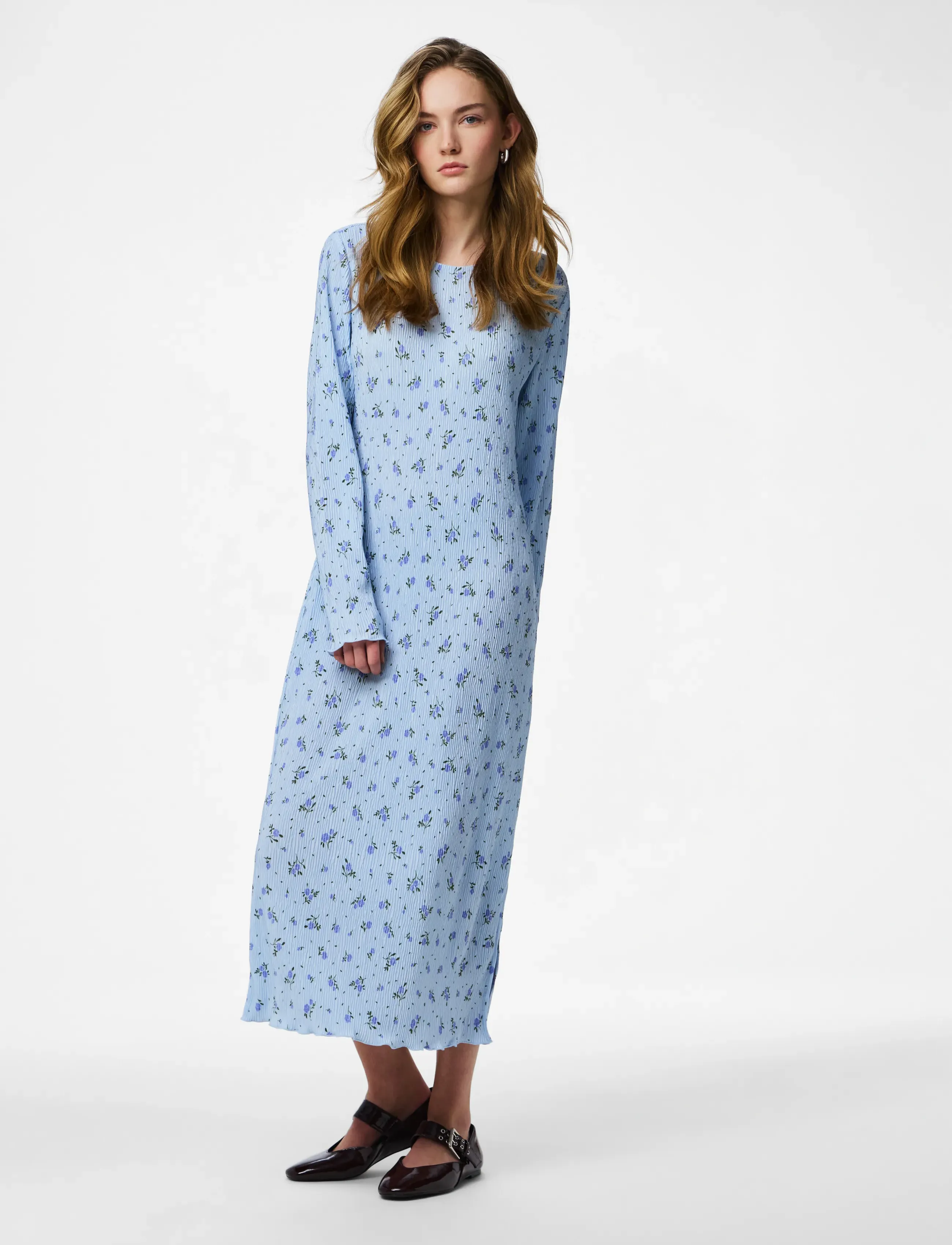 PIECES Pcflora Ls Midi Dress Jrs Noos Bc midiklänningar dam – bild 5
