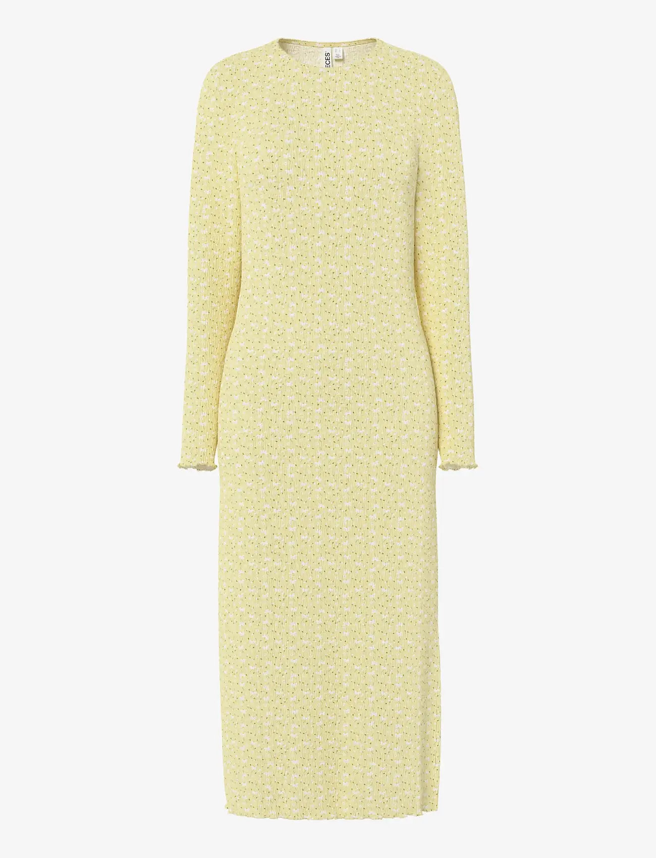 Pieces - PCFLORA LS MIDI DRESS JRS NOOS BC - midi kjoler - french vanilla - 1