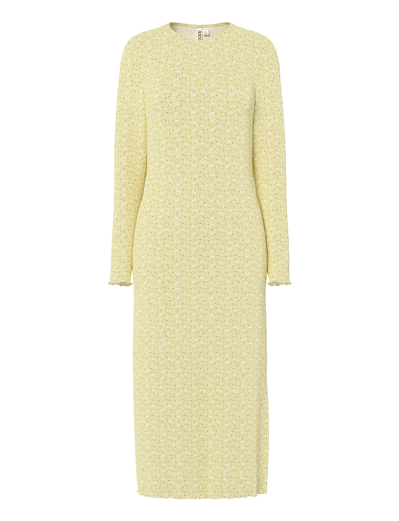 Pieces - PCFLORA LS MIDI DRESS JRS NOOS BC - midi kjoler - french vanilla - 1