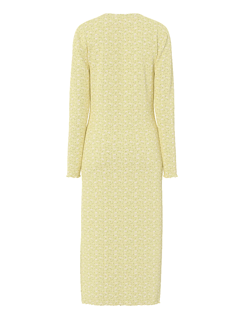Pieces - PCFLORA LS MIDI DRESS JRS NOOS BC - midi kjoler - french vanilla - 2