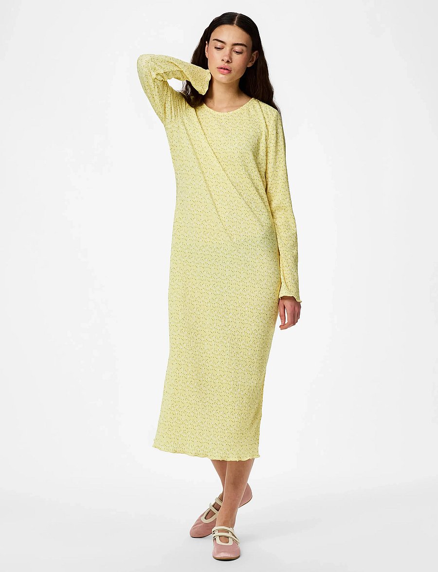 Pieces - PCFLORA LS MIDI DRESS JRS NOOS BC - midikleider - french vanilla - 4