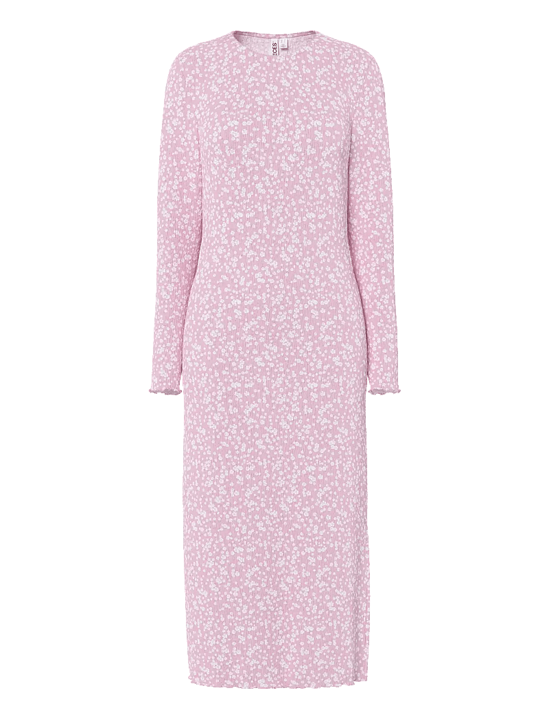 Pieces - PCFLORA LS MIDI DRESS JRS NOOS BC - midi kjoler - roseate spoonbill - 1