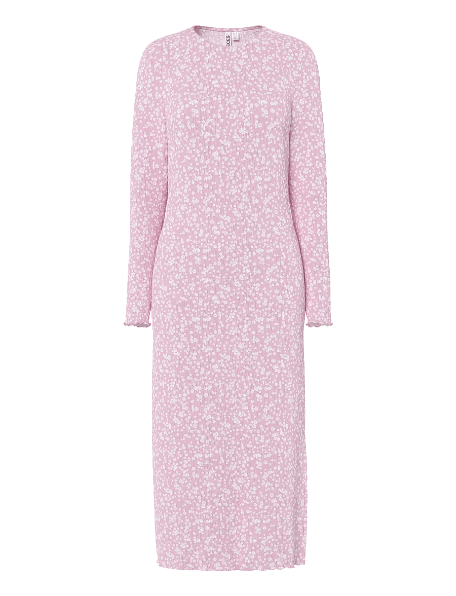 Pieces - PCFLORA LS MIDI DRESS JRS NOOS BC - midikleider - roseate spoonbill - 1