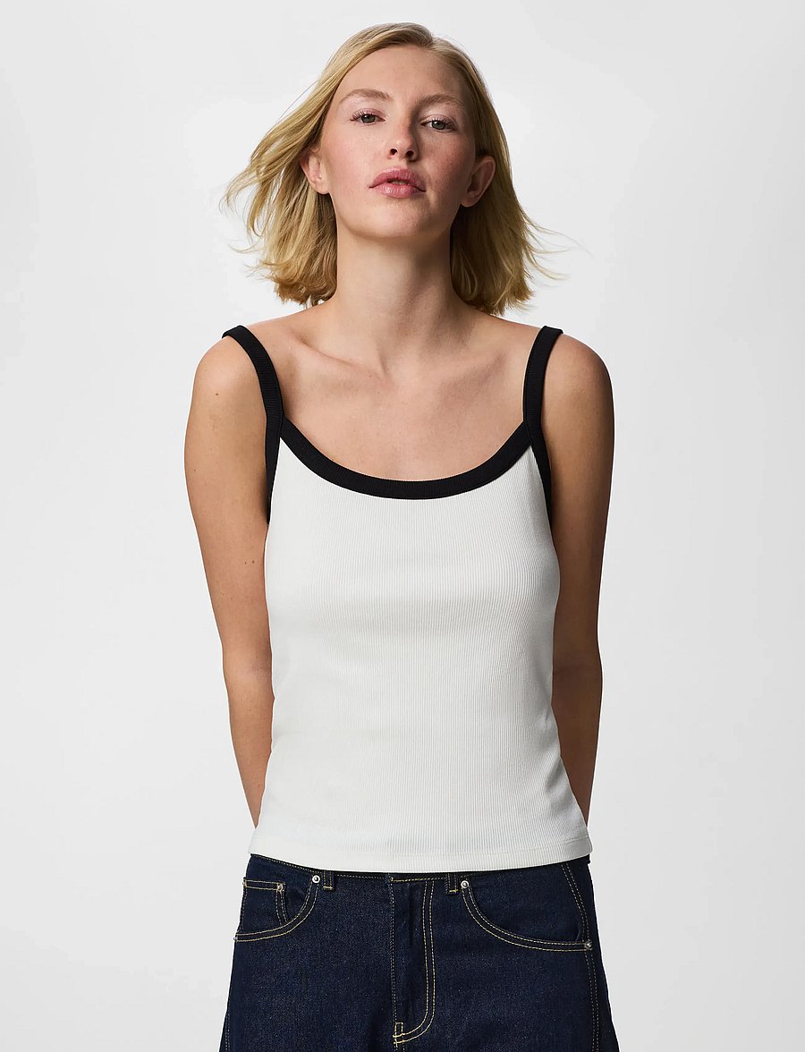 Pieces - PCMAY STRAP TOP JRS NOOS BC - Ärmellose tops - bright white - 0
