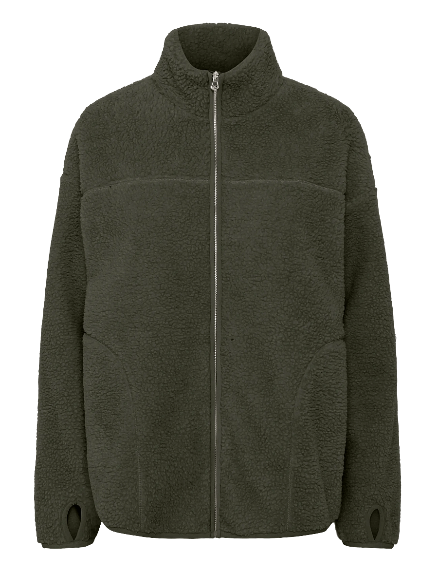 Pieces - PCSADIA LS TEDDY JACKET NOOS BC - frühlingsjacken - forest night - 1