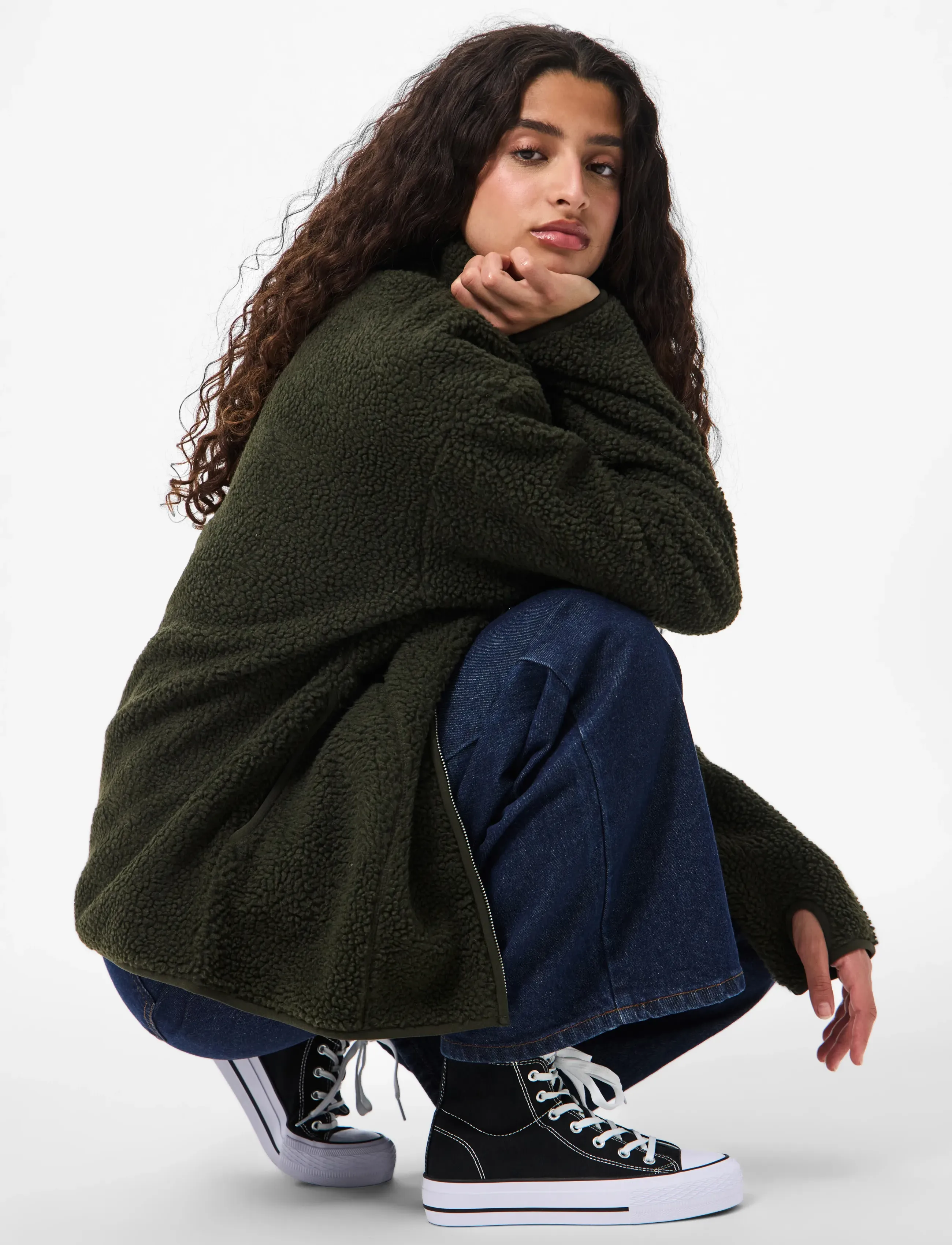 Pieces - PCSADIA LS TEDDY JACKET NOOS BC - forårsjakker - forest night - 3