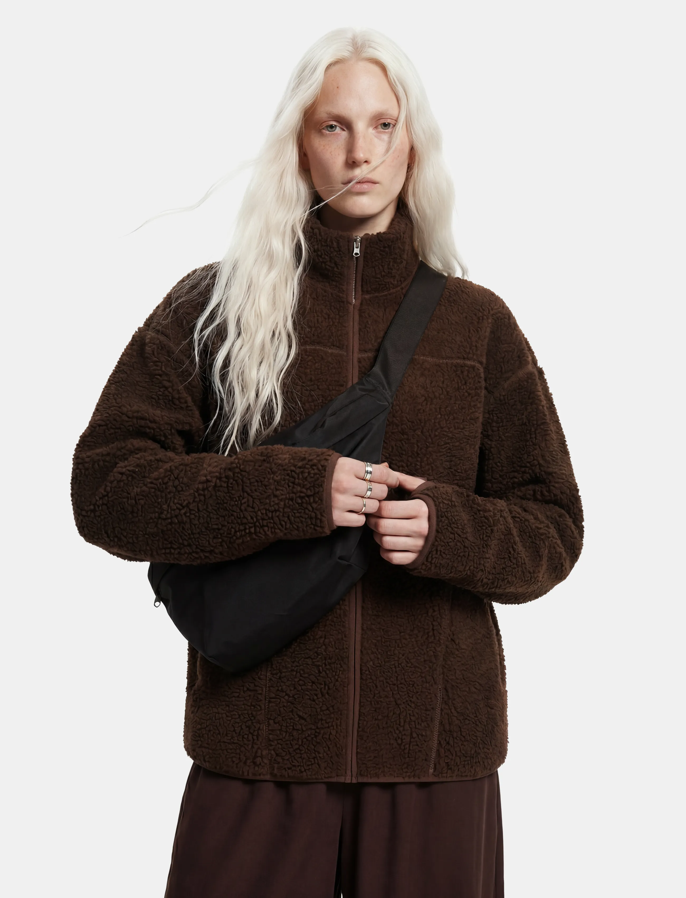 Pieces PCSADIA LS TEDDY JACKET NOOS BC - Kläder - HOT FUDGE / brown