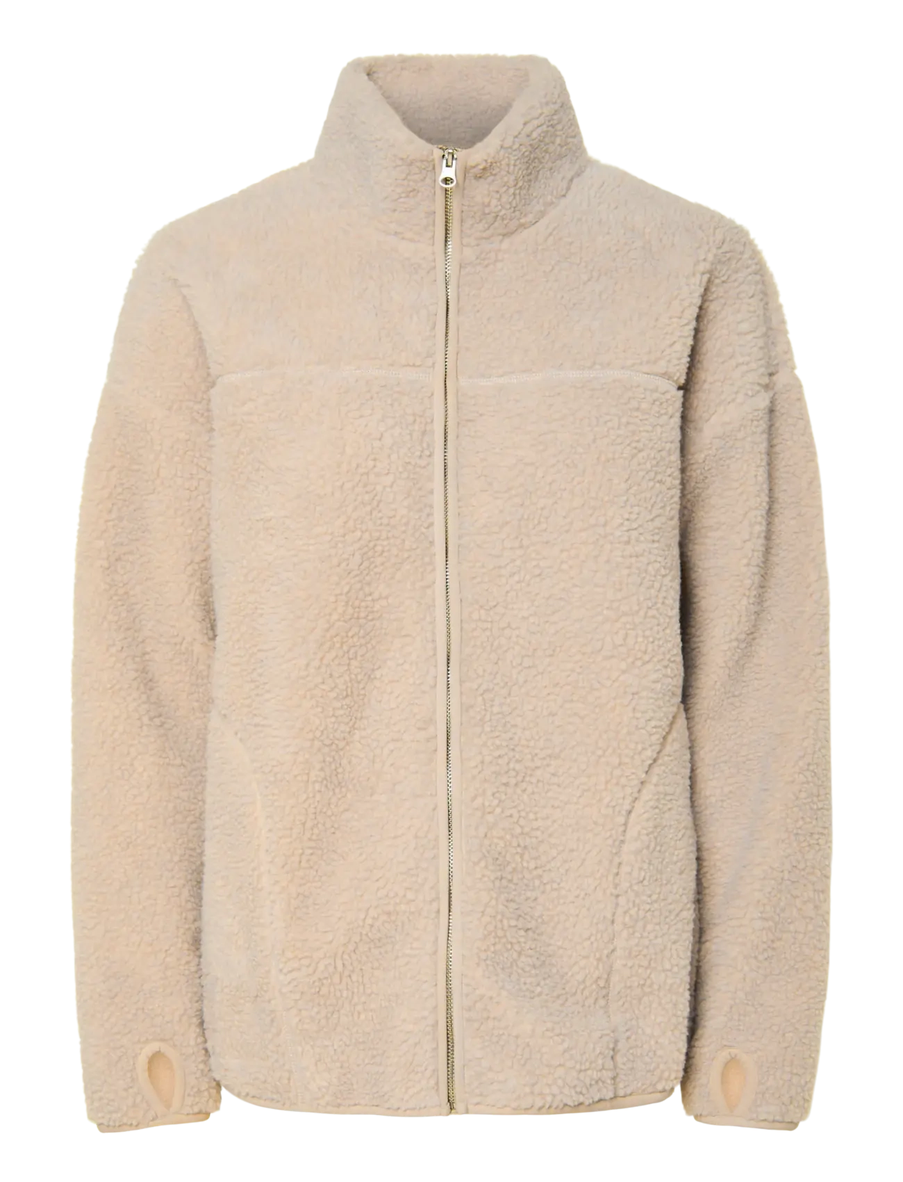 Pieces PCSADIA LS TEDDY JACKET NOOS BC - Pieces - SILVER GRAY / beige