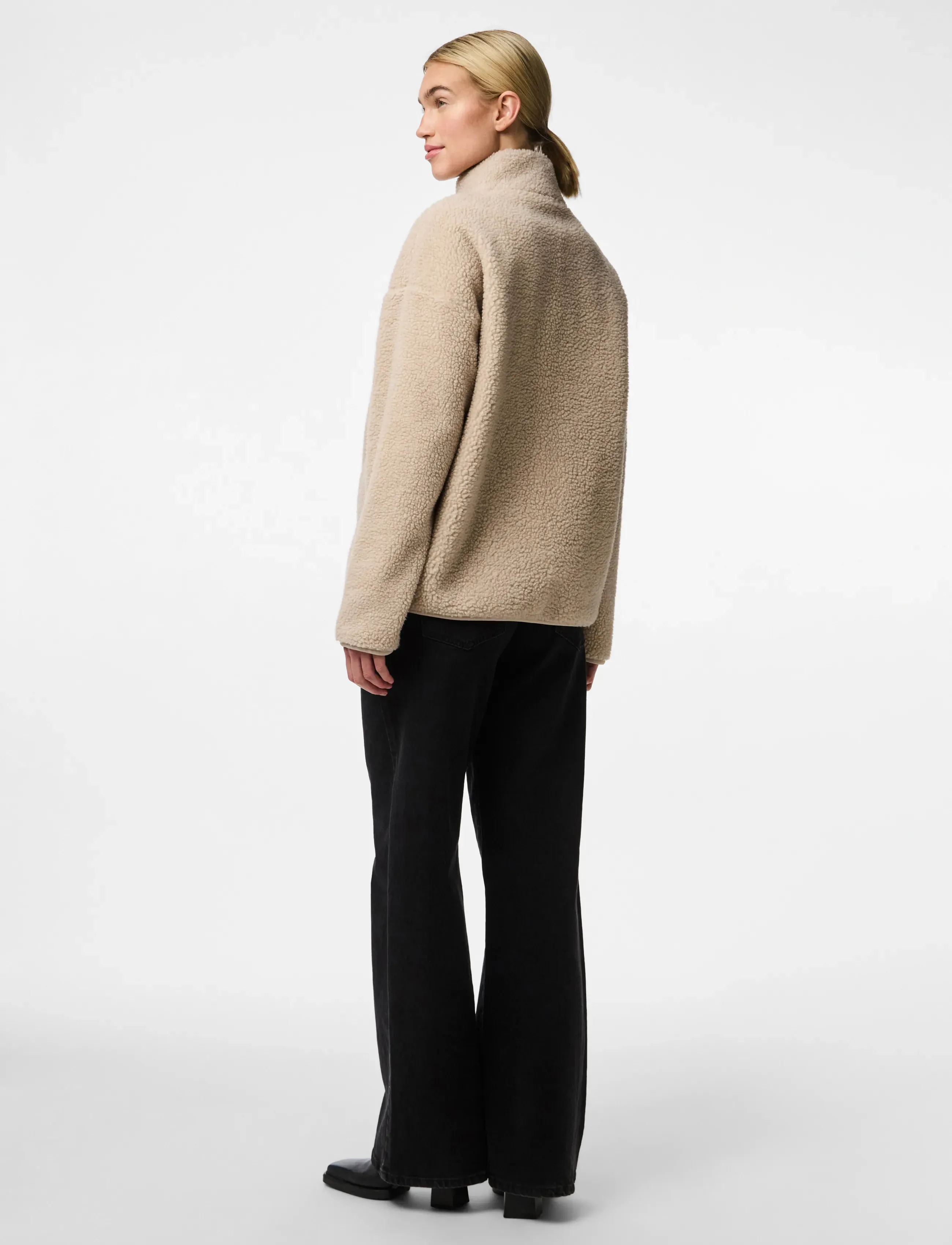 Pieces - PCSADIA LS TEDDY JACKET NOOS BC - læderjakker - silver gray - 3