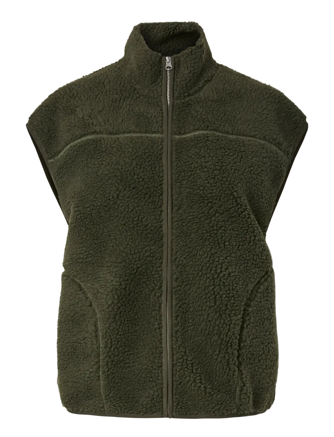 PIECES Pcsadia Teddy Vest Noos Bc Khaki - M - Damen