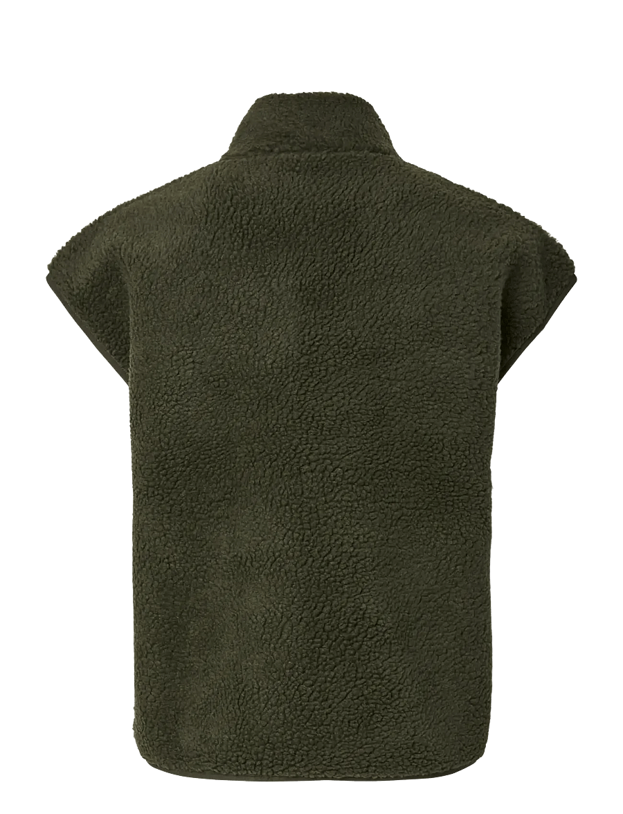 Pieces - PCSADIA TEDDY VEST NOOS BC - teddy-vestid - forest night - 2