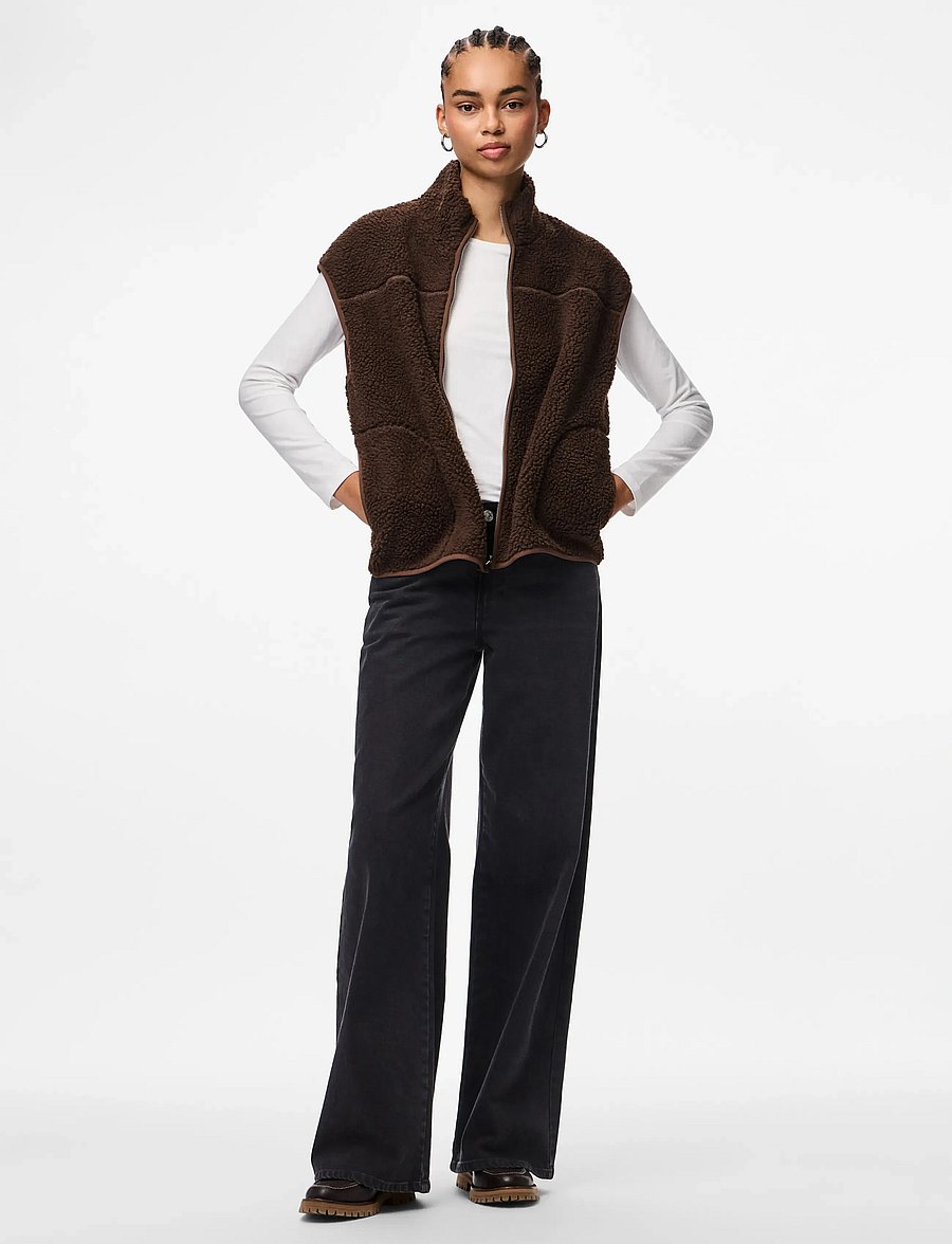 Pieces - PCSADIA TEDDY VEST NOOS BC - teddy-vestid - hot fudge - 4