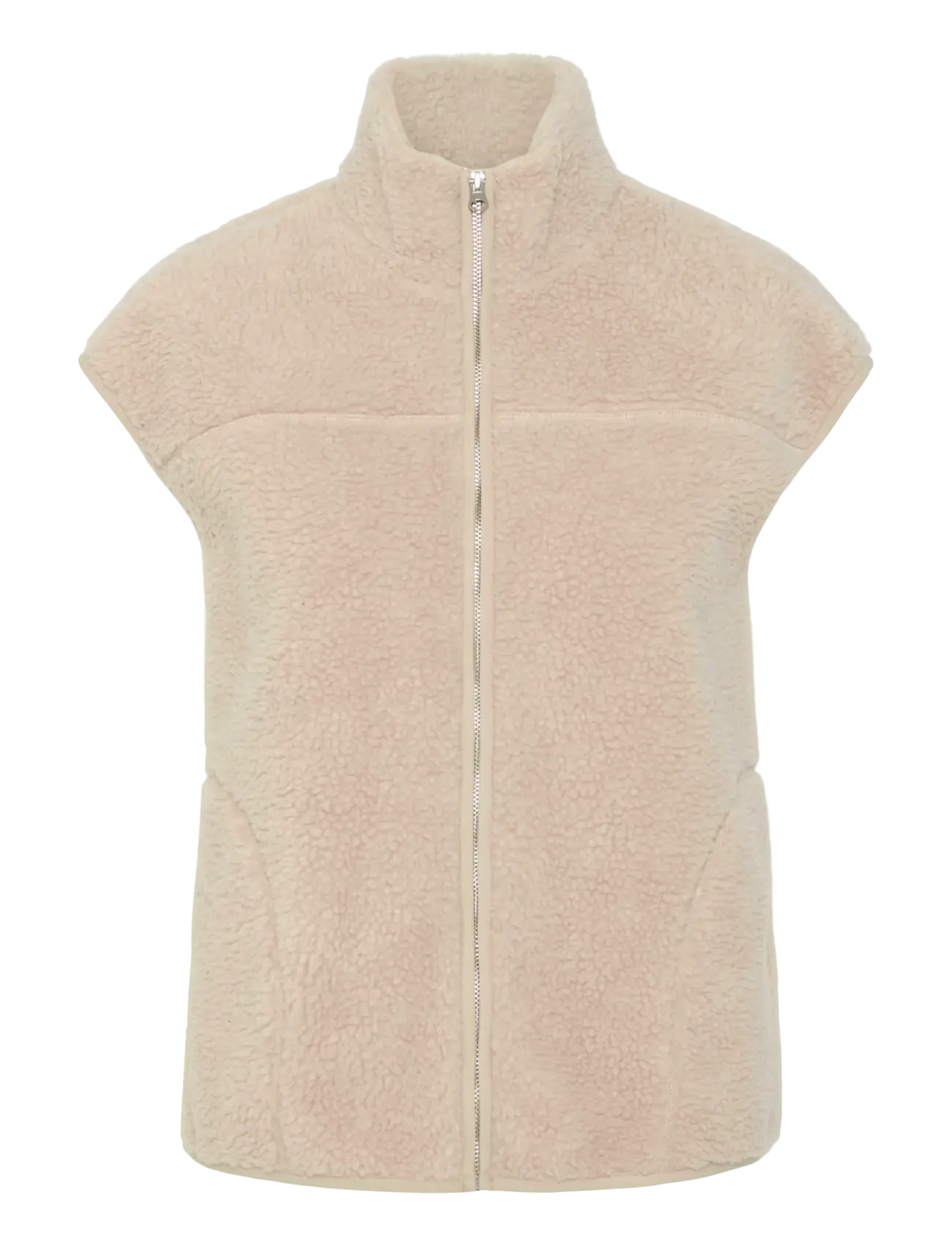 Pieces PCSADIA TEDDY VEST NOOS BC - Stickade västar - SILVER GRAY / beige