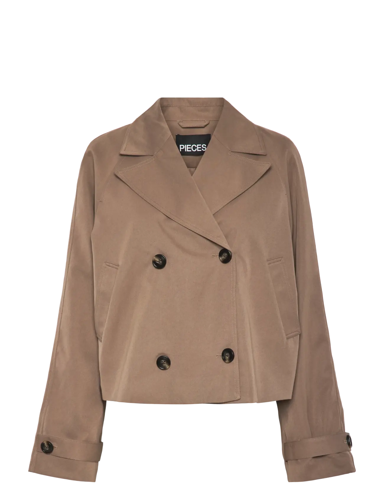 PIECES Pcscarlett Ls Kurz Trenchcoat Noos Bc Braun - M - Damen