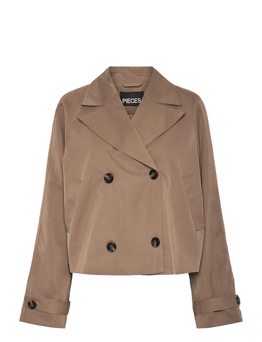 Pieces - PCSCARLETT LS SHORT TRENCHCOAT NOOS BC - vestes de printemps - brown lentil - 1
