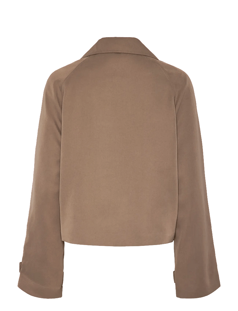 Pieces - PCSCARLETT LS SHORT TRENCHCOAT NOOS BC - frühlingsjacken - brown lentil - 2