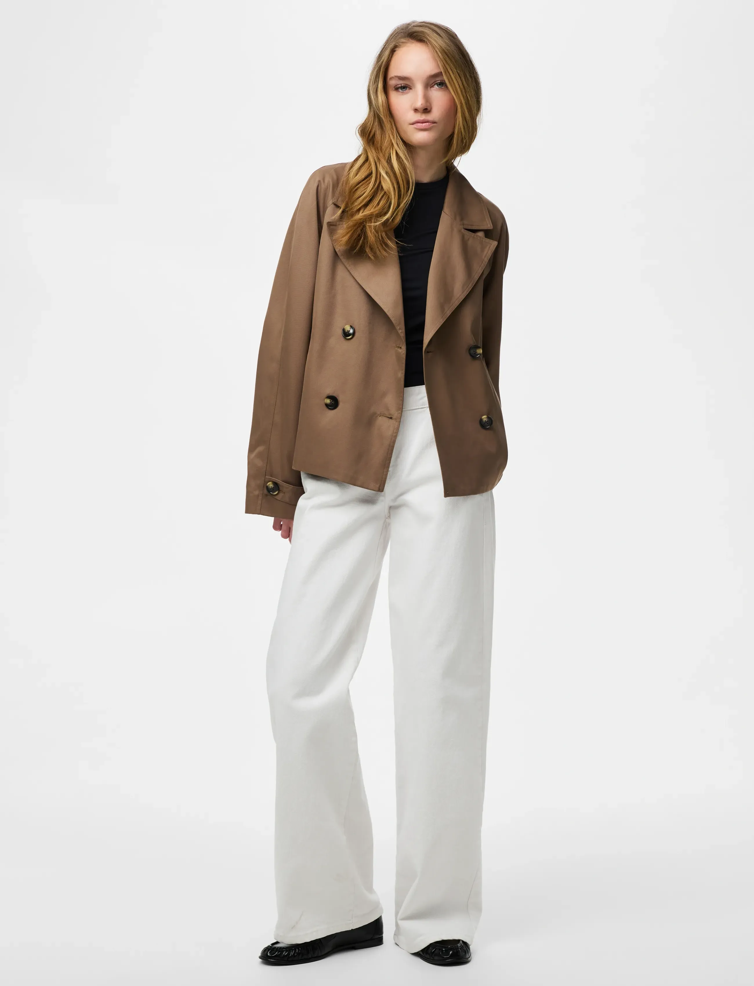 Pieces - PCSCARLETT LS SHORT TRENCHCOAT NOOS BC - kevättakit - brown lentil - 4