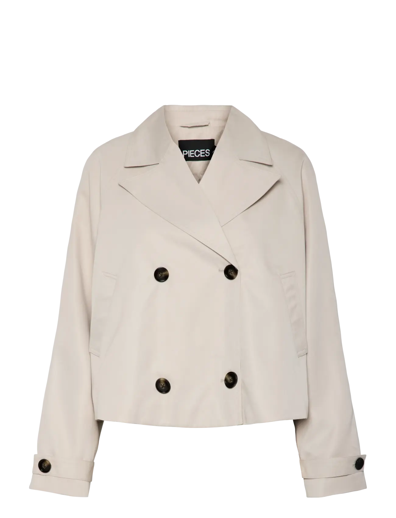 PIECES Pcscarlett Ls Kurz Trenchcoat Noos Bc Beige - L - Damen