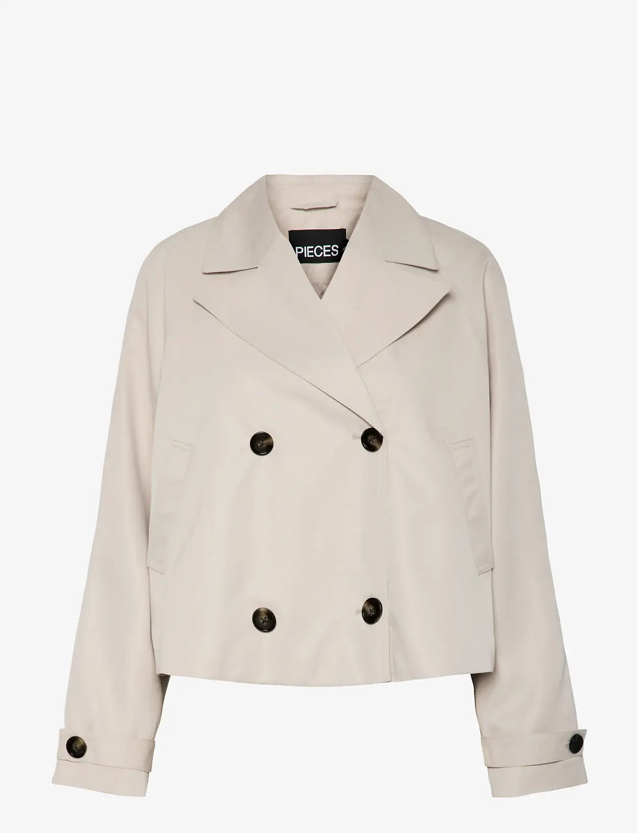 Pieces - PCSCARLETT LS SHORT TRENCHCOAT NOOS BC - forårsjakker - silver gray - 1