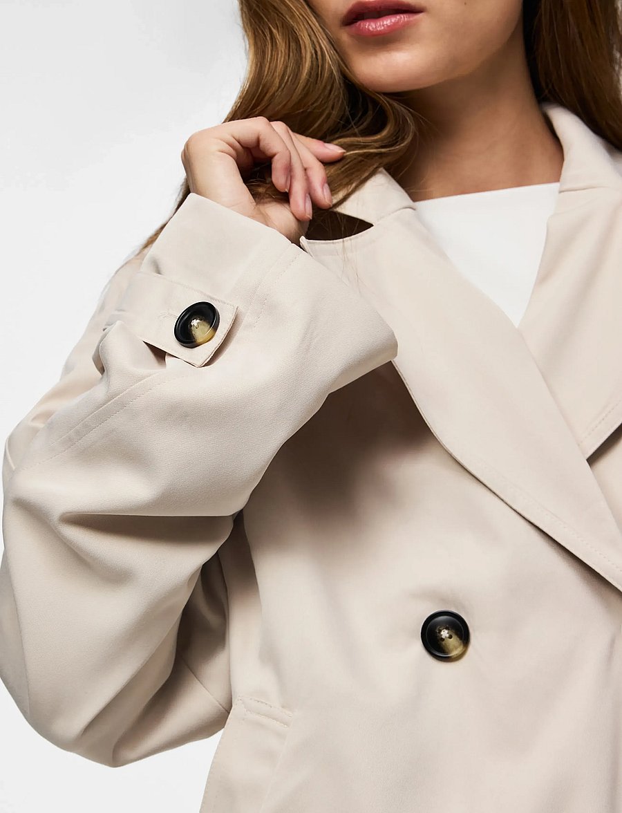 Pieces - PCSCARLETT LS SHORT TRENCHCOAT NOOS BC - frühlingsjacken - silver gray - 5