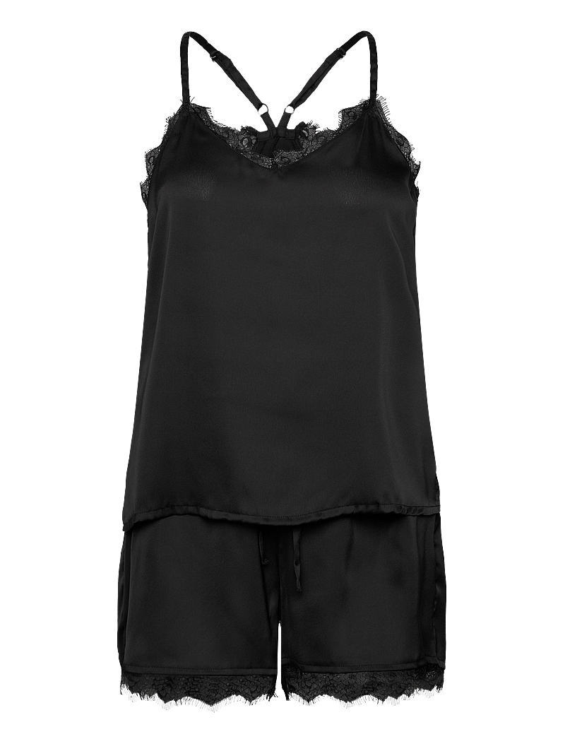 Pieces - PCANOVI SATIN NIGHTWEAR SET - black - 0