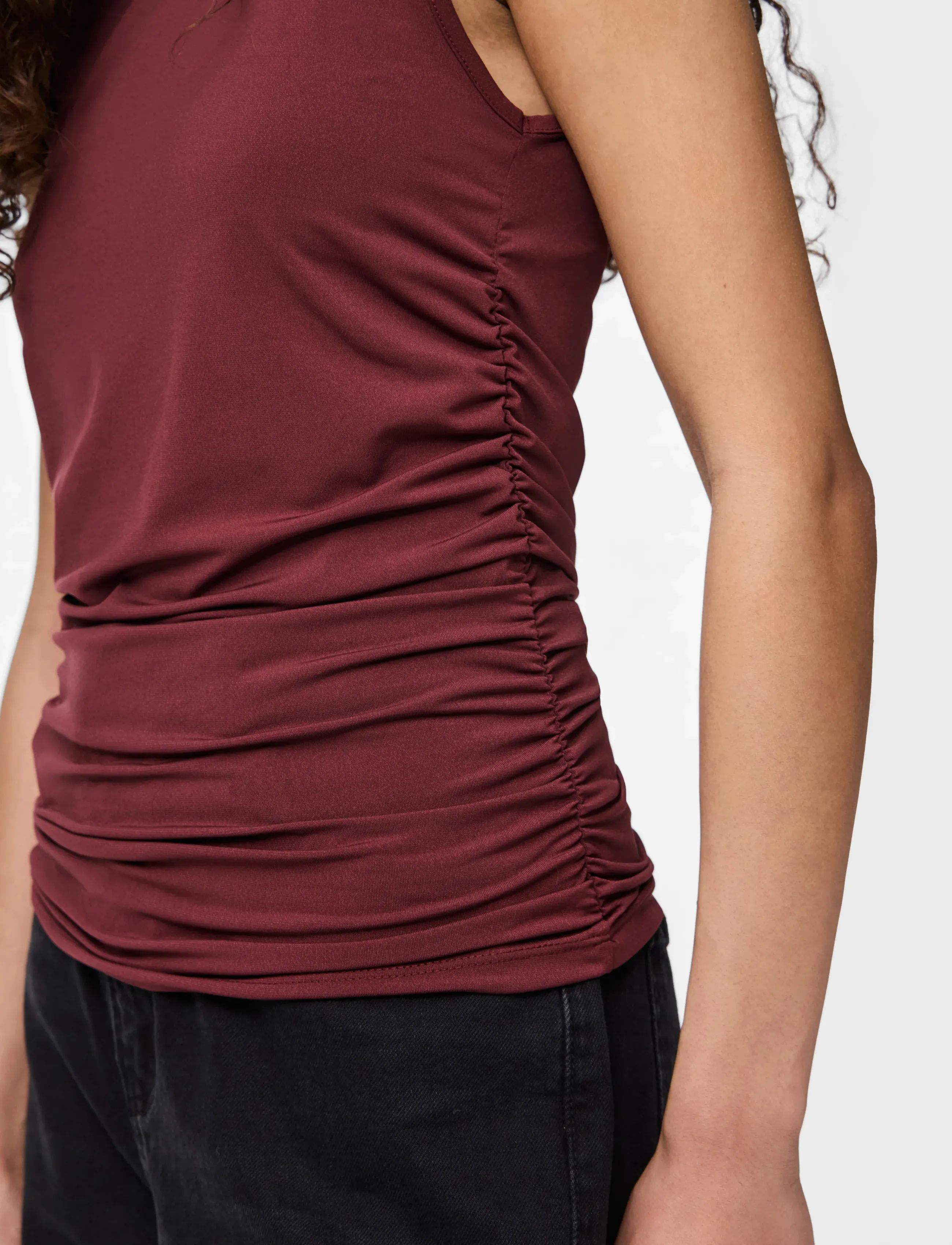 Pieces - PCMADISON SL RUCHING TOP JRS NOOS BC - Ärmellose tops - tawny port - 5