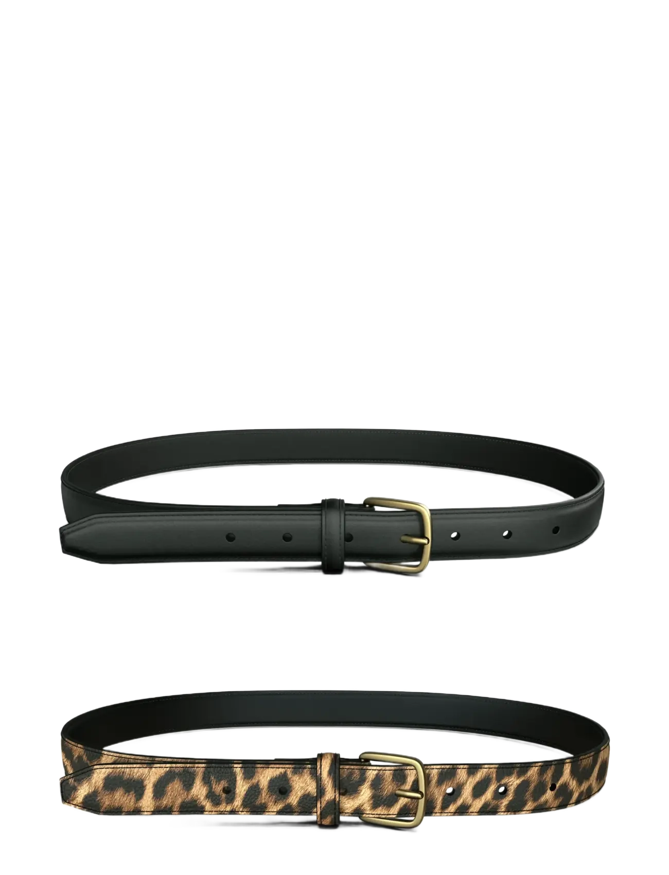 PCOLINE 2-PACK JEANS BELT NOOS PU - BLACK