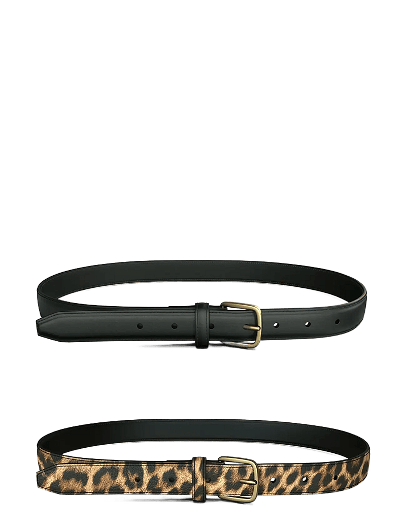 Pieces - PCOLINE 2-PACK JEANS BELT NOOS PU - vardagsskärp - black - 0