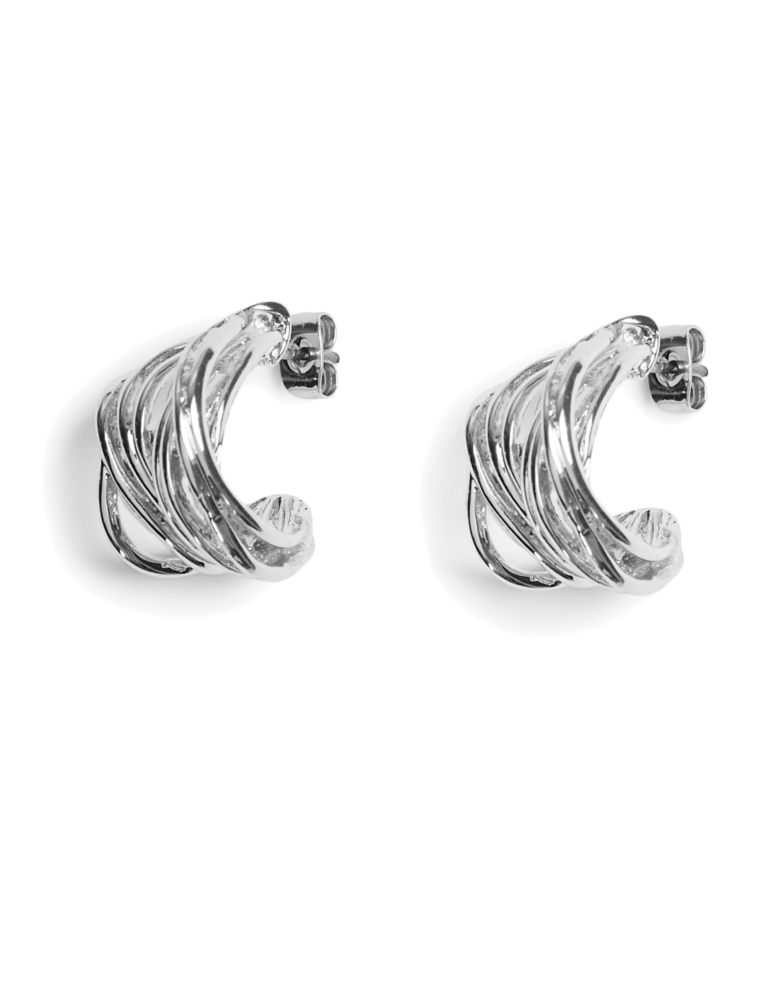 Pieces Pcerika Hoop Earrings Noos, One Size, Earrings, Silber - Hoops, Frauen