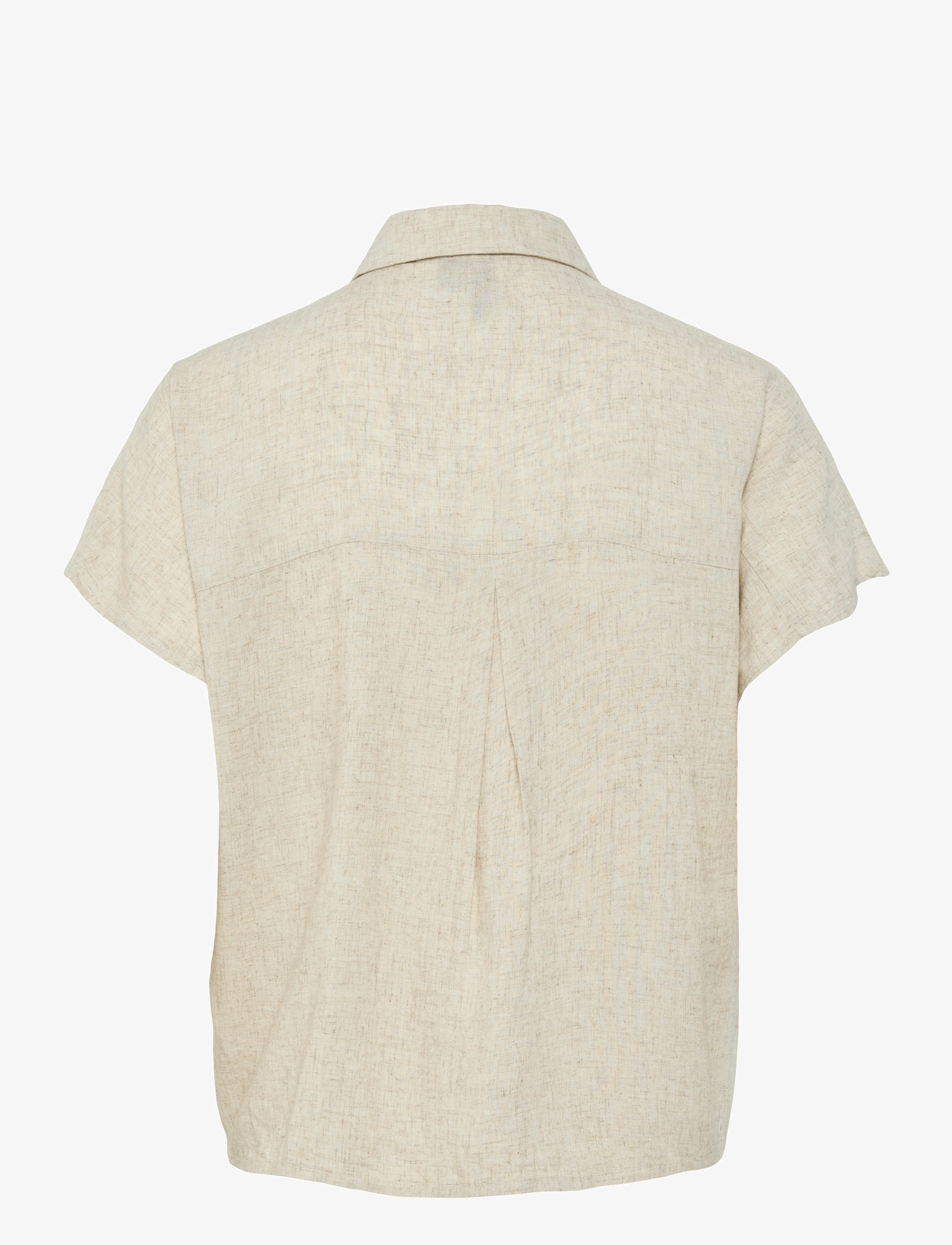 Pieces - PCPIA LINEN BLEND  SS TIE SHIRT WVN NOOS - koszule lniane - birch - 2