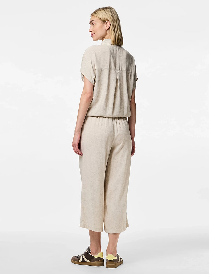 Pieces - PCPIA SS TIE SHIRT WVN NOOS - linneskjortor - birch - 3