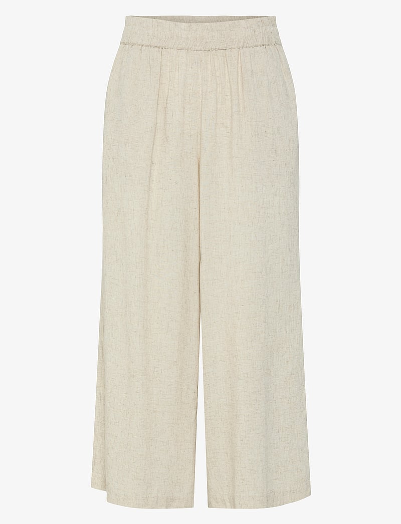 Pieces - PCPIA LINEN BLEND HW CULOTTE WVN NOOS - leinenhosen - birch - 1