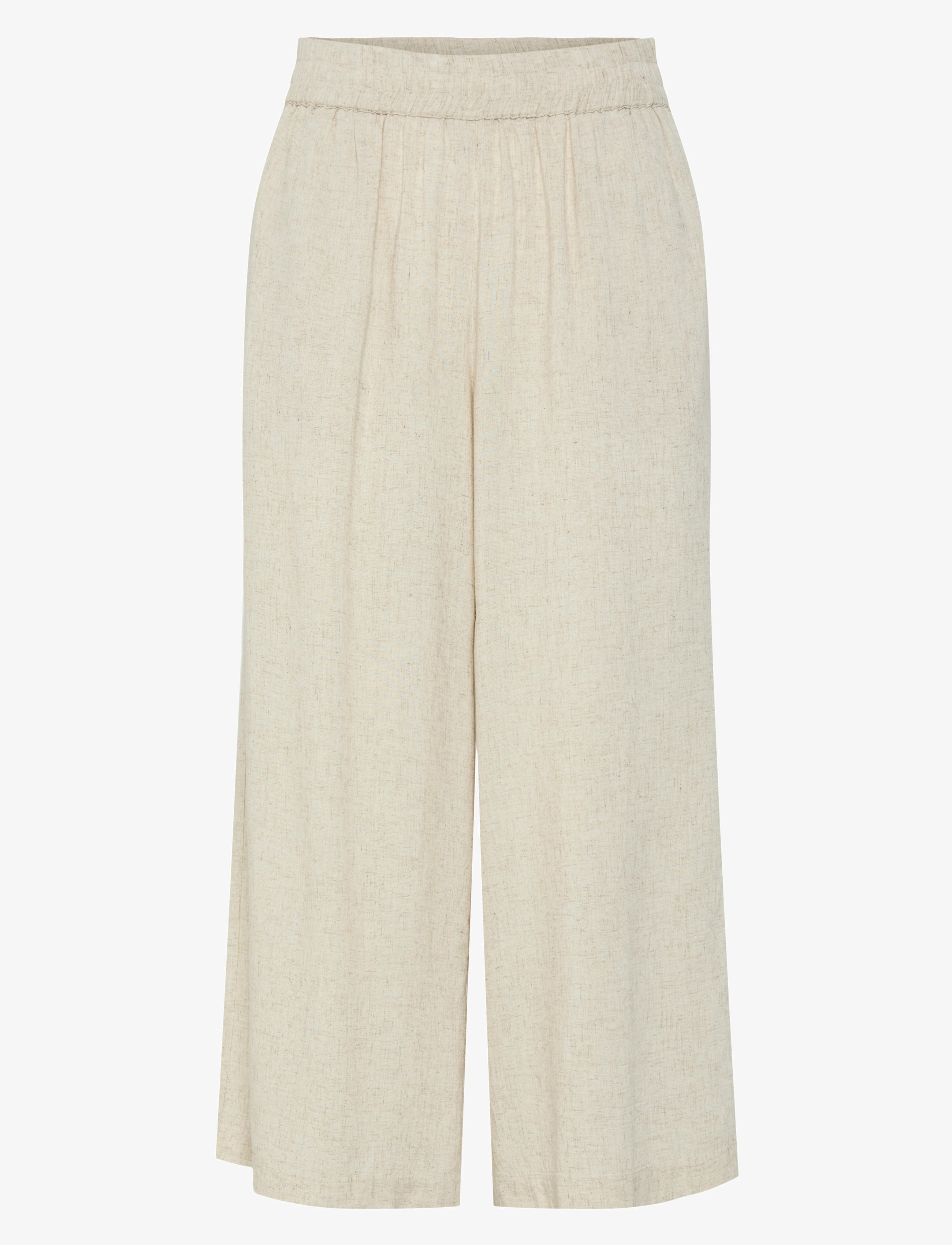 Pieces PCPIA LINEN BLEND HW CULOTTE WVN NOOS - Bukser - BIRCH / beige