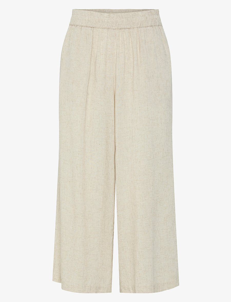Pieces - PCPIA LINEN BLEND HW CULOTTE WVN NOOS - leinenhosen - birch - 1