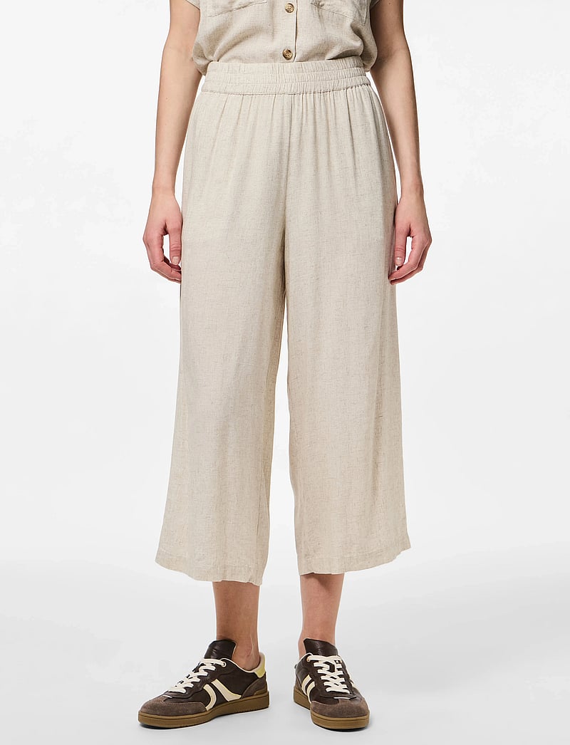 Pieces - PCPIA HW WIDE CULOTTE WVN NOOS - linnebyxor - birch - 0