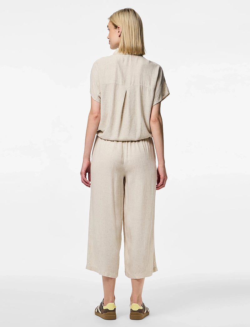 Pieces - PCPIA HW WIDE CULOTTE WVN NOOS - linnebyxor - birch - 3