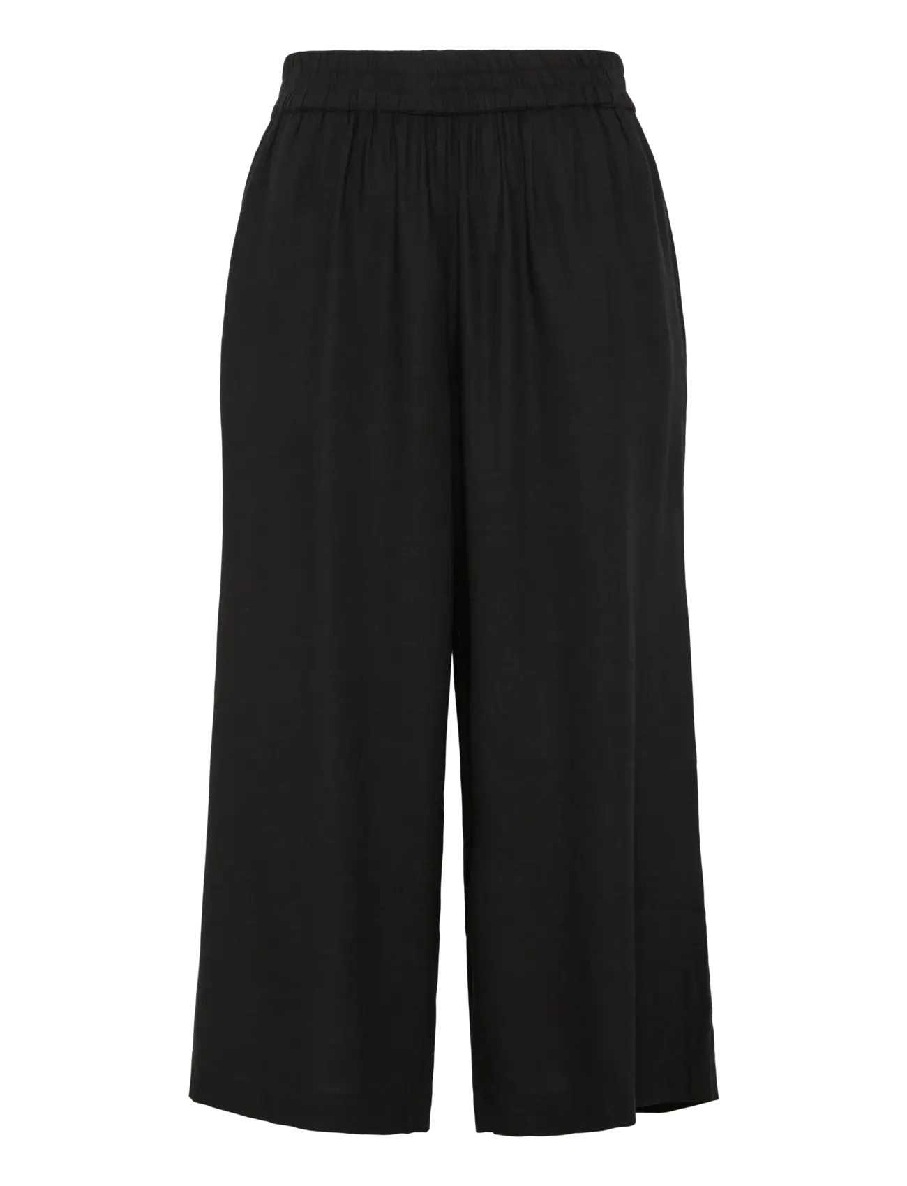 Pieces PCPIA LINEN BLEND HW CULOTTE WVN NOOS - Bukser - BLACK / black