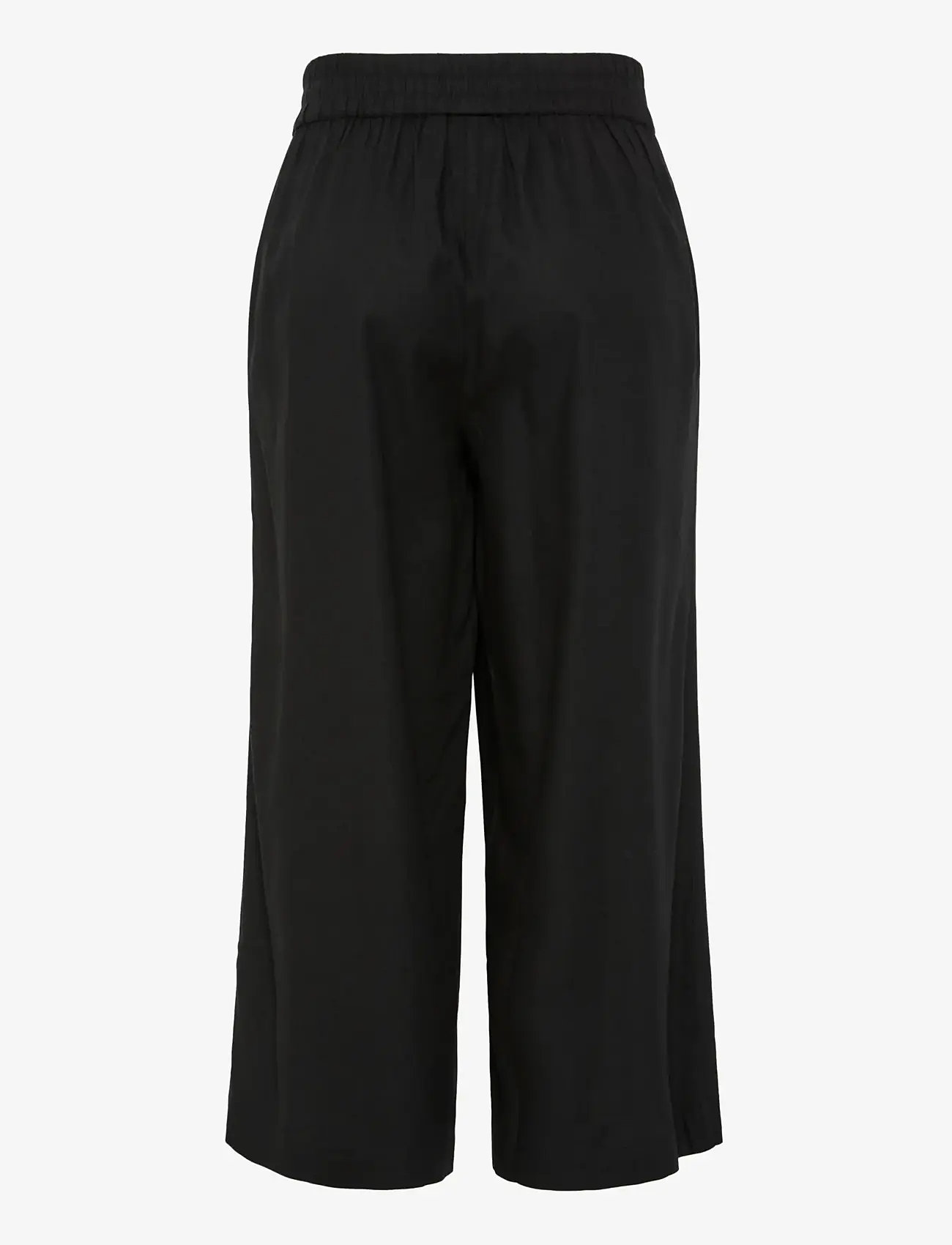 Pieces - PCPIA LINEN BLEND HW CULOTTE WVN NOOS - linen trousers - black - 2