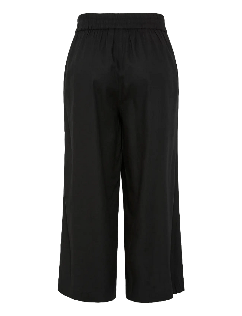 Pieces - PCPIA LINEN BLEND HW CULOTTE WVN NOOS - leinenhosen - black - 2