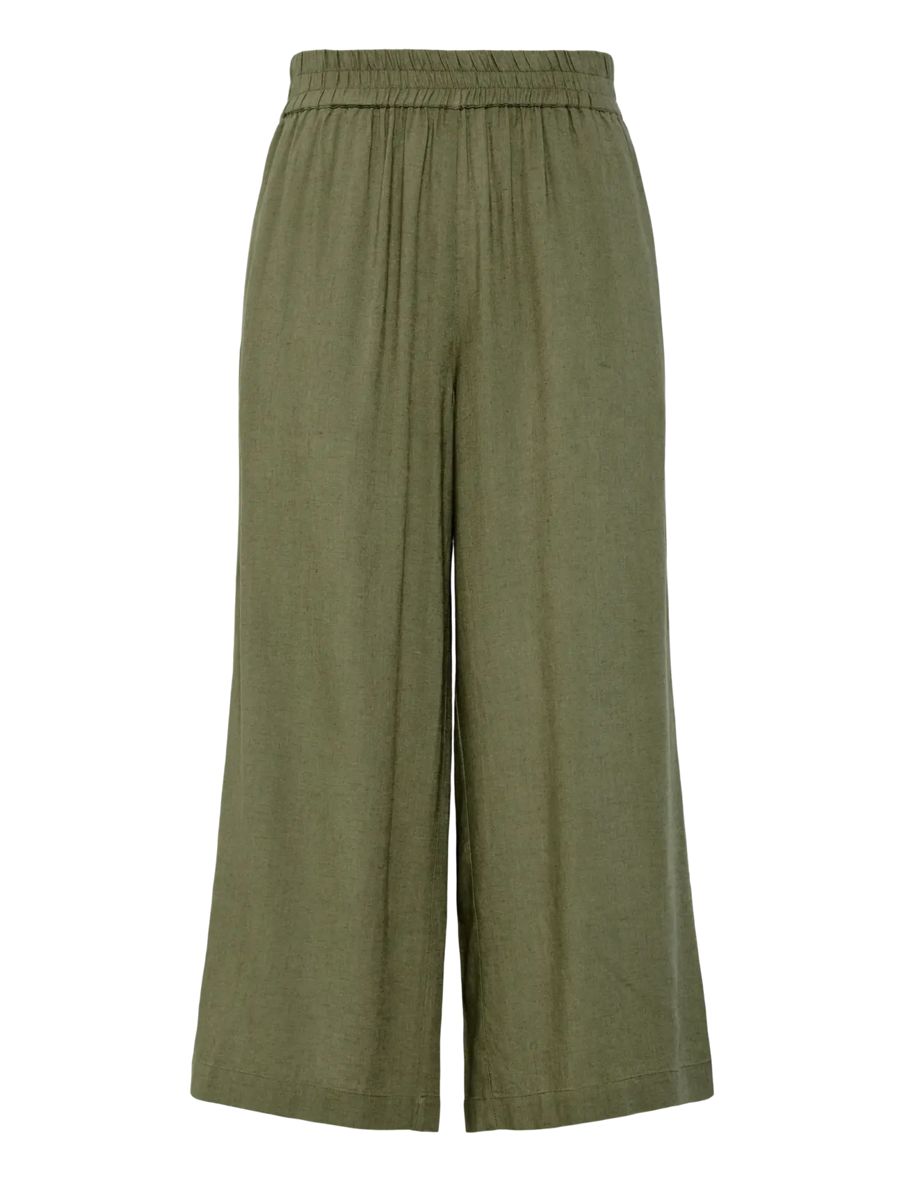 Pieces PCPIA LINEN BLEND HW CULOTTE WVN NOOS - Bukser - DEEP LICHEN GREEN / green