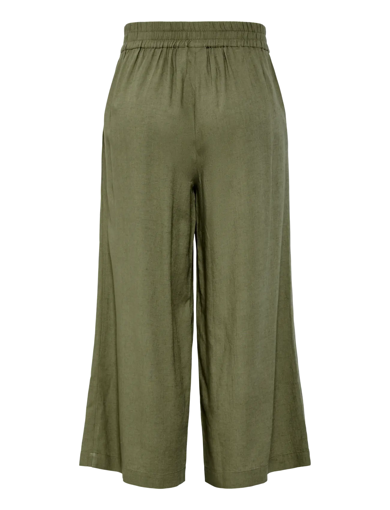 Pieces - PCPIA LINEN BLEND HW CULOTTE WVN NOOS - hørbukser - deep lichen green - 2
