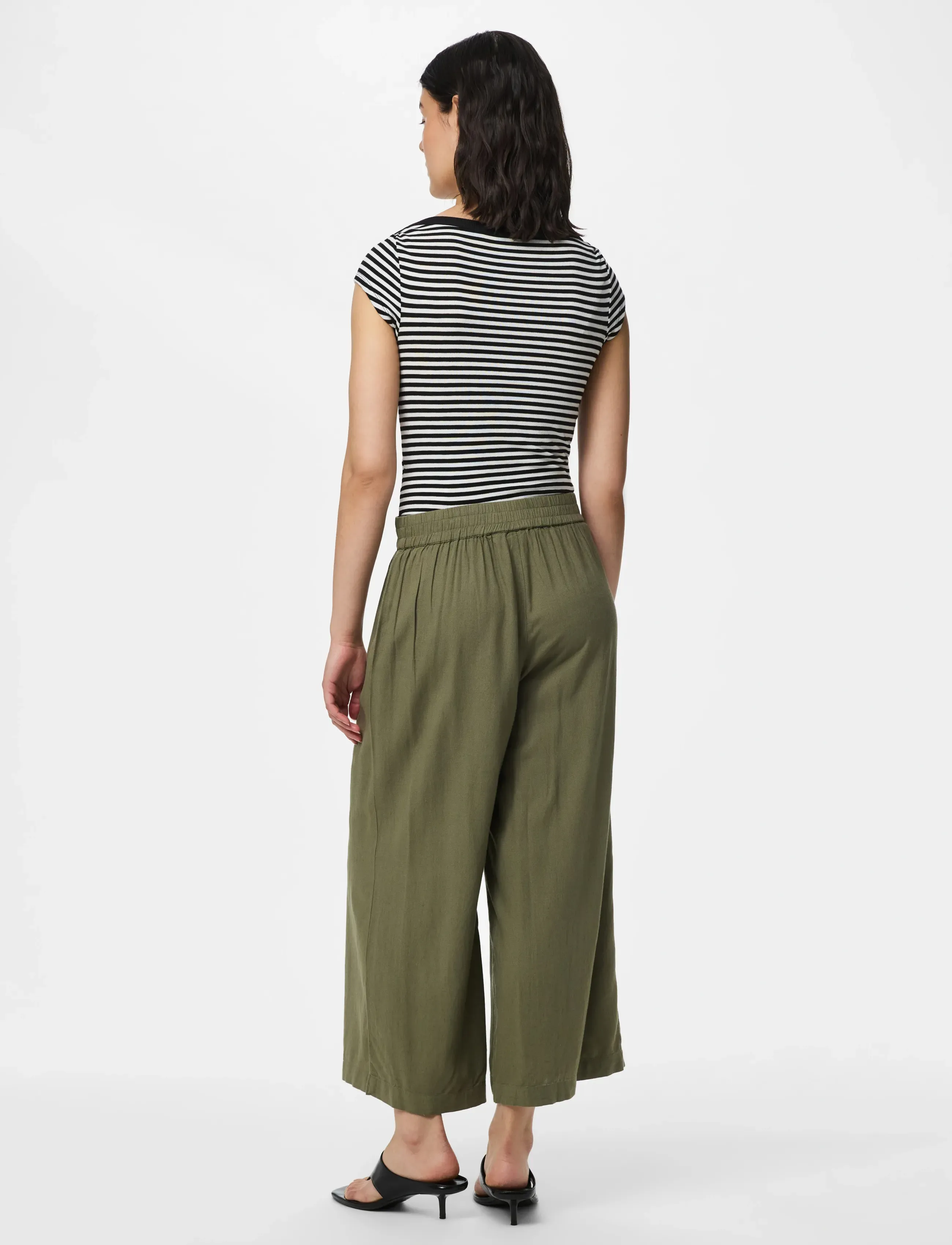 PIECES Pcpia Hw Wide Culotte Wvn Noos linnebyxor dam – bild 2