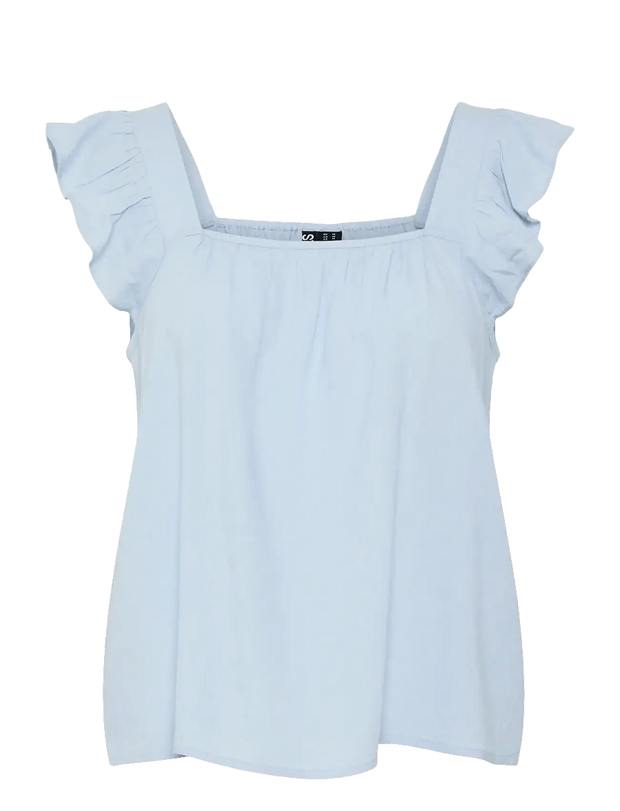 Pieces - PCPIA SL TOP WVN NOOS - varrukateta pluusid - cashmere blue - 1