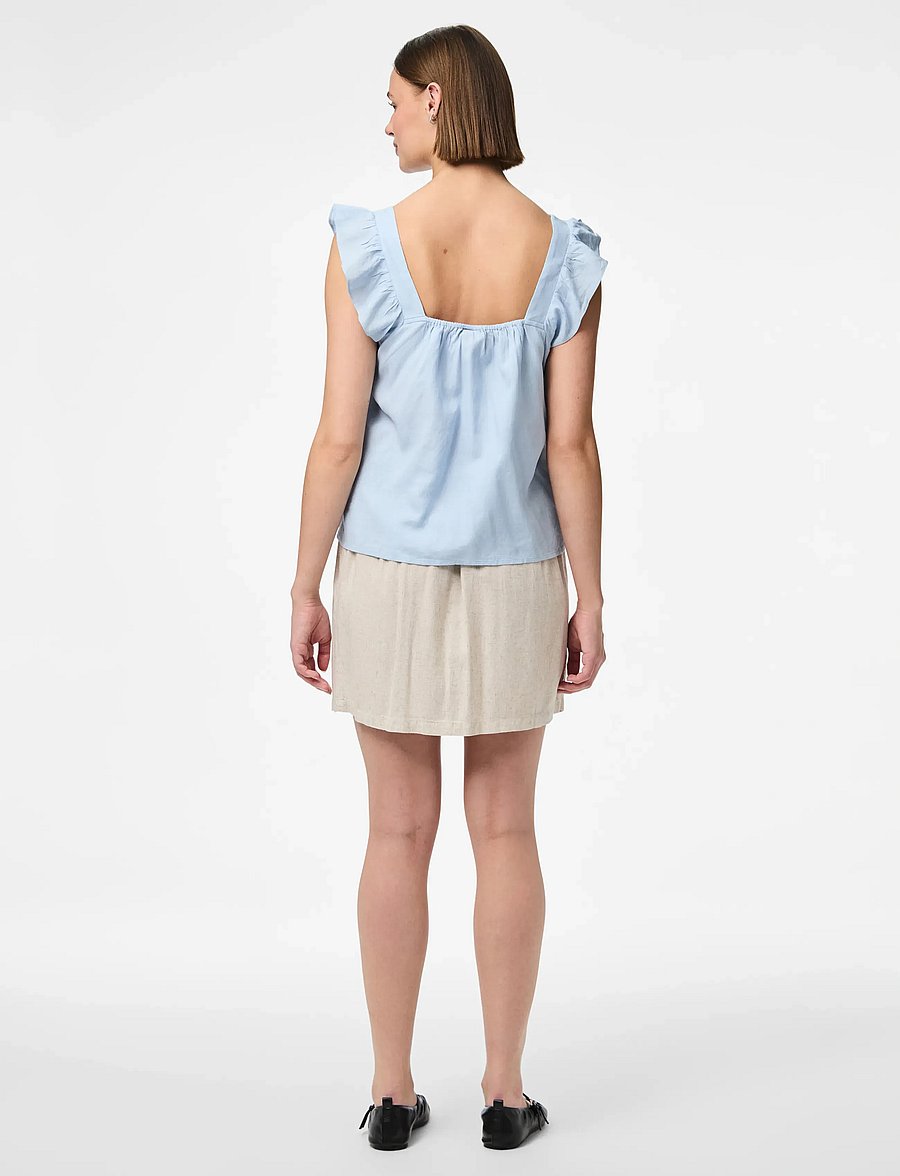 Pieces - PCPIA SL TOP WVN NOOS - varrukateta pluusid - cashmere blue - 3
